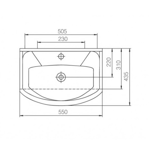 Раковина накладная &amp;quot;Элеганс-55&amp;quot; белая (Rosa) - 4620008195551 