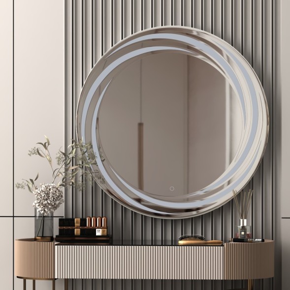 Зеркало MIXLINE &amp;quot;Беатрис&amp;quot; D800 сенсорный выключатель, светодиодная подсветка,с гравировкой - MLZ.Be.8.1.2 