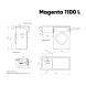 Раковина Azario Paola Magenta 1100 L левосторонняя, литьевой мрамор, белый (CS00078450)