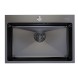 Мойка настол.монтаж 65х45 (3,0) вып 3 1/2  MIXLINE PRO 22см с сифоном (черный графит) - 547238 