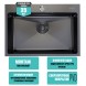 Мойка настол.монтаж 65х45 (3,0) вып 3 1/2  MIXLINE PRO 22см с сифоном (черный графит) - 547238 