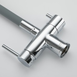 Смеситель для кухни 35к G4398-30 GAPPO гибкий излив, с вых. для питьевого фильтра, СЕРЫЙ-хром - G4398-30