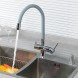 Смеситель для кухни 35к G4398-30 GAPPO гибкий излив, с вых. для питьевого фильтра, СЕРЫЙ-хром - G4398-30 