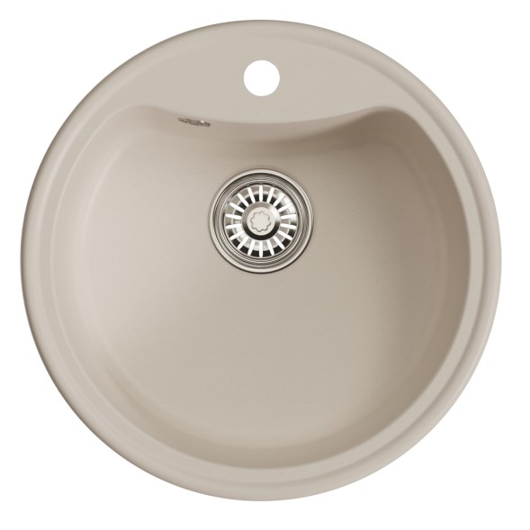 Мойкa ML-GM09 КОМФОРТ круглая, белая (331), 510 мм (глуб. чаши 190) - 00-00009282 