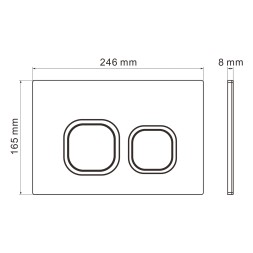 Кнопка смыва WAVE А2 универсальная ЧЕРНАЯ АБС квадратная - 552526 
