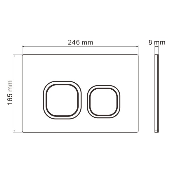 Кнопка смыва WAVE А2 универсальная ЧЕРНАЯ АБС квадратная - 552526 