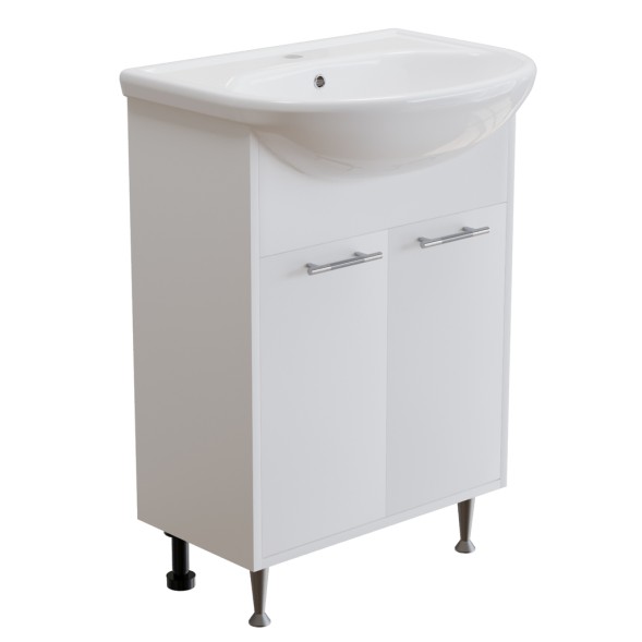 Тумба д/ванной &amp;quot;АлАн-60&amp;quot; белый 2 створки  под раковину Уют-60 (Rosa) (ЛДСП) - НОВИНКА 