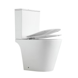 Унитаз-компакт безободковый WAVE NORD Tornado(3.0),гор,ниж,2-кн.арм,сид.полипр,м/л,быстр,БЕЛЫЙглянец - 555040
