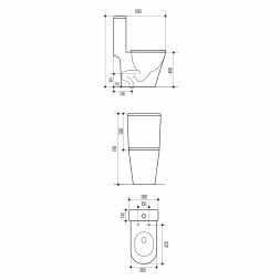 Унитаз-компакт безободковый WAVE NORD Tornado(3.0),гор,ниж,2-кн.арм,сид.полипр,м/л,быстр,БЕЛЫЙглянец - 555040