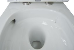 Унитаз подвесной Creo Ceramique LYon 2.0 490х360х350 безободковый, с системой смыва Tornado в комплекте с быстросъемным сиденьем микролифт (LY1100R)