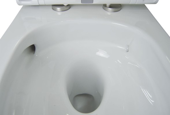 Унитаз подвесной Creo Ceramique LYon 2.0 490х360х350 безободковый, с системой смыва Tornado в комплекте с быстросъемным сиденьем микролифт (LY1100R)