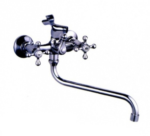 Смеситель для ванны и раковины 1/2 кер L2108 Ledeme КРЕСТ, латунь - L2108 