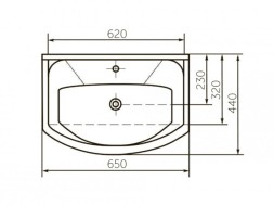 Раковина накладная &amp;quot;Элеганс-65&amp;quot; белая (Rosa) - 4620008192475 