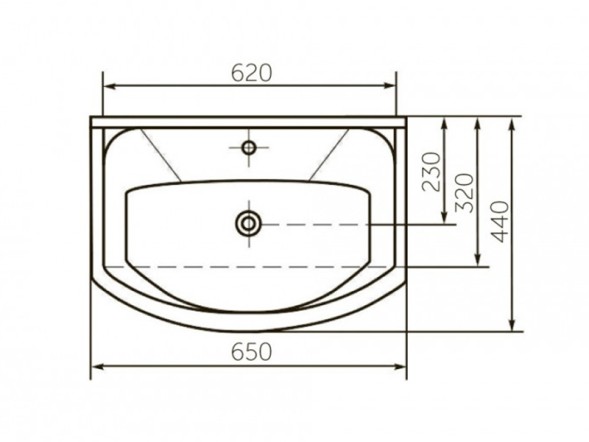 Раковина накладная &amp;quot;Элеганс-65&amp;quot; белая (Rosa) - 4620008192475 