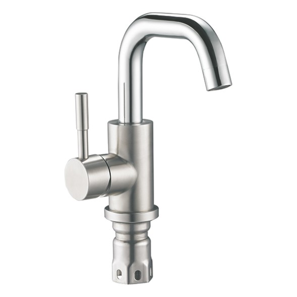 Смеситель для раковины/мойки 35к Glauf ZAP1-A090 НЕРЖ кор. излив, п/гайку - ZAP1-A090 