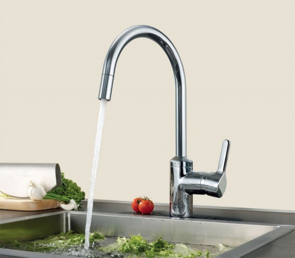 Смеситель для кухонной мойки KLUDI BINGO STAR выдвижной излив, хром (428510578)