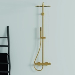 Душевая система Ideal Standard CERATHERM T125 с термостатическим смесителем, шлифованное золото (A7589A2)