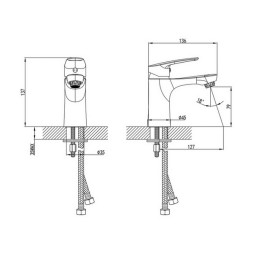 Смеситель для раковины 35к Milardo HORSB00M01 "Horizont" литой ХРОМ - HORSB00M01