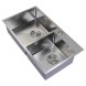 Мойка настол.монтаж 72х40 (3,0) 2-х ЧАШЕВАЯ вып 3 1/2  MIXLINE PRO 22см с сифоном (сатин) - 547240 