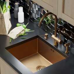 Мойка подст.монтаж 50х44 (3,0) вып 3 1/2 MIXLINE PRO 20см с сифоном (бронза) - 548571