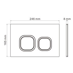 Кнопка смыва WAVE А3 универсальная ХРОМ АБС квадратная - 552527 