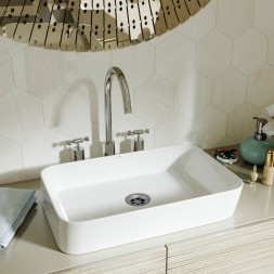 Раковина накладная на столешницу WAVE City 550*390*120 ш*г*в без перелива,белый,прямоуг - 552551