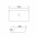 Раковина накладная на столешницу WAVE City 550*390*120 ш*г*в без перелива,белый,прямоуг - 552551 