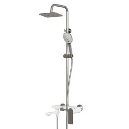 Душевая система 35к MIXLINE ML33-06"City White"излив лейка 3 поз. +лейка"Тропический душ" БЕЛЫЙ/ХРОМ - ML33-06