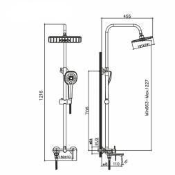 Душевая система 35к MIXLINE ML33-06"City White"излив лейка 3 поз. +лейка"Тропический душ" БЕЛЫЙ/ХРОМ - ML33-06