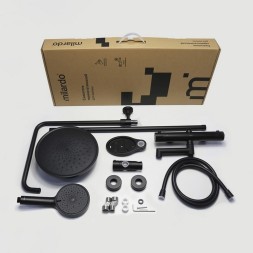 Душевая система термостат Milardo ILSBLTHM06 &amp;quot;Ideal Spa&amp;quot; лейка &amp;quot;Тропический душ&amp;quot;  ЧЕРНЫЙ матовый - ILSBLTHM06 