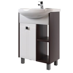 Тумба д/ванной &amp;quot;БОСКО-55&amp;quot; белая/венге под раковину Элеганс-55 (Rosa) (ПВХ) - НОВИНКА 