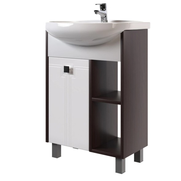 Тумба д/ванной &amp;quot;БОСКО-55&amp;quot; белая/венге под раковину Элеганс-55 (Rosa) (ПВХ) - НОВИНКА 