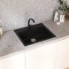 Мойкa ML-GMU04 УЛЬТРА прямоугольная, черный камень, 565*495 мм (глуб. чаши 175) - 00-001413 