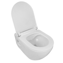 Унитаз подвесной Seramiksan Ocean plus 360х520х350 безободковый, с тонким сиденьем микролифт, белый (Ocean plus)