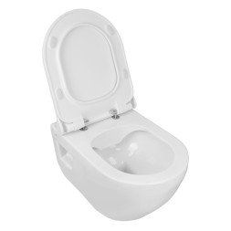 Унитаз подвесной Seramiksan Ocean plus 360х520х350 безободковый, с тонким сиденьем микролифт, белый (Ocean plus)