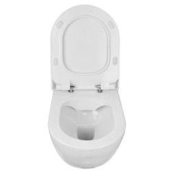 Унитаз подвесной Seramiksan Ocean plus 360х520х350 безободковый, с тонким сиденьем микролифт, белый (Ocean plus)