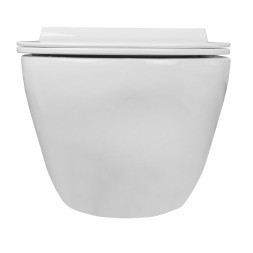 Унитаз подвесной Seramiksan Ocean plus 360х520х350 безободковый, с тонким сиденьем микролифт, белый (Ocean plus)