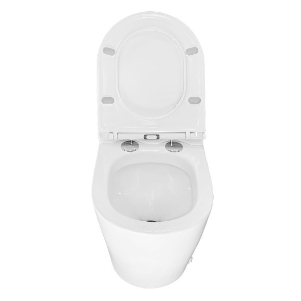 Унитаз импульсный Azario 360х570х450 напольный, полукруглый, быстросъемное сиденье микролифт (AZ-102)