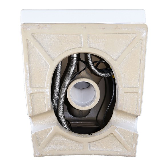 Унитаз импульсный Azario 360х570х450 напольный, полукруглый, быстросъемное сиденье микролифт (AZ-102)