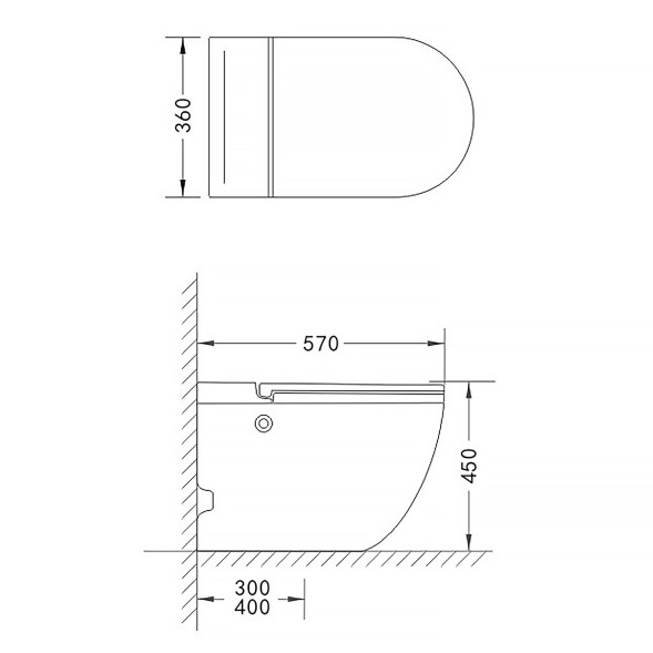 Унитаз импульсный Azario 360х570х450 напольный, полукруглый, быстросъемное сиденье микролифт (AZ-102)