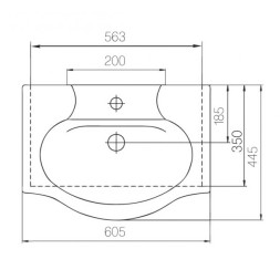 Раковина накладная &amp;quot;Элегия-60&amp;quot; белая (Rosa) - 4620008190433 
