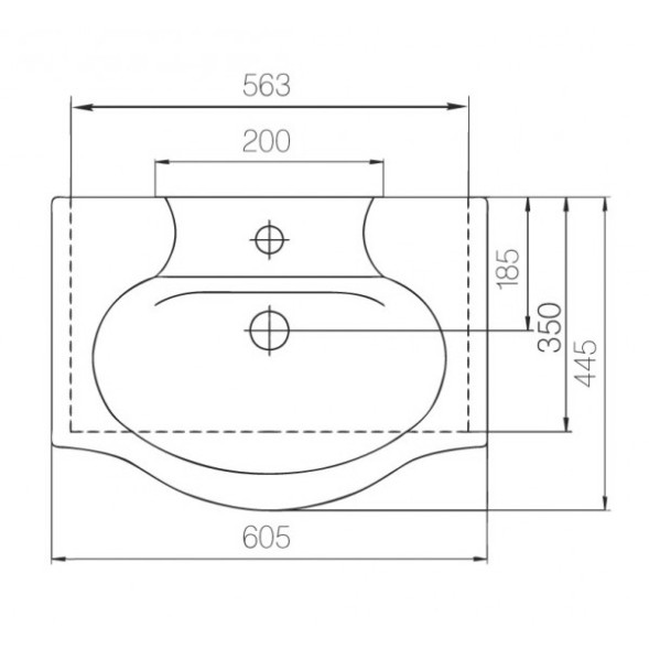 Раковина накладная &amp;quot;Элегия-60&amp;quot; белая (Rosa) - 4620008190433 