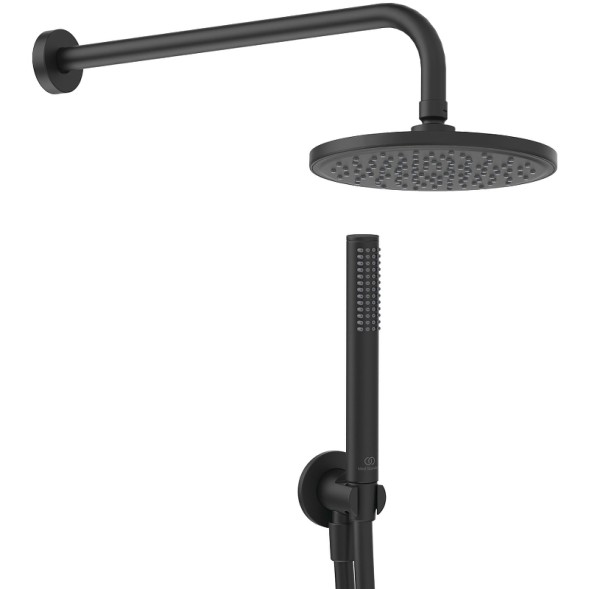 Комплект верхнего и ручного душа Ideal Standard Ideal Rain Silk Black, черный матовый (BD389XG)