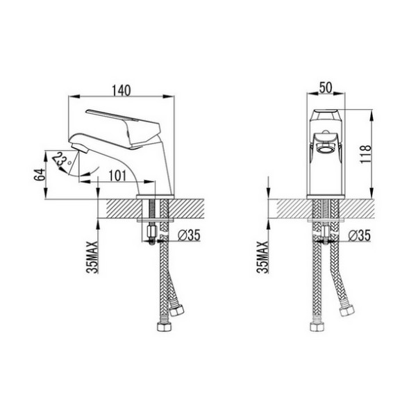 Смеситель для раковины 35к Milardo NELSB00M01 &amp;quot;Nelson&amp;quot; литой ХРОМ - NELSB00M01 