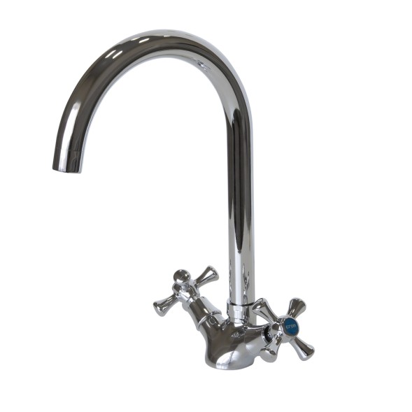 Смеситель для кухни 1/2 кер CN4242-2 CRON высокий пов. излив, п/гайку, ХРОМ - CN4242-2 