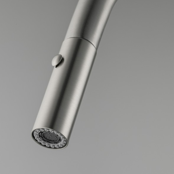 Смеситель для кухни 35к G4398-45 GAPPO нерж. сталь, высокий выдвижной излив, САТИН - G4398-45 