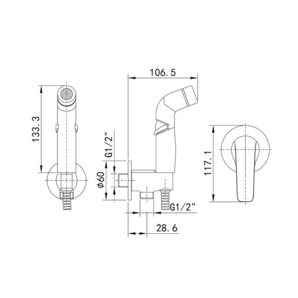 Смеситель с гигиеническим душем 35к IDDIS RAYSBR2i08 &amp;quot;Ray&amp;quot; встраиваемый, ХРОМ - RAYSBR2i08 
