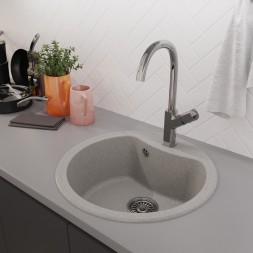 Мойкa ML-GM09 КОМФОРТ круглая, серая (310), 510 мм (глуб. чаши 190) - 00-00009280 