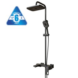 Душевая система 35к MIXLINE ML34-06 "Solo Black" излив лейка 3 поз.+лейка"Тропический душ" ЧЕРНЫЙ - ML34-06