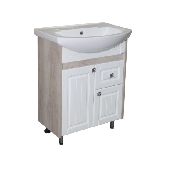 Тумба д/ванной &amp;quot;ВЕРСАЛЬ-55&amp;quot; белое дерево под раковину Элеганс-55 (Rosa) (ПВХ) - НОВИНКА 